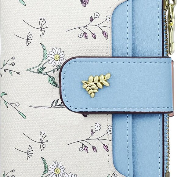 Accessories - Women Small Wallet Faux Leather Floral Compact Card Holder Stylish Travel